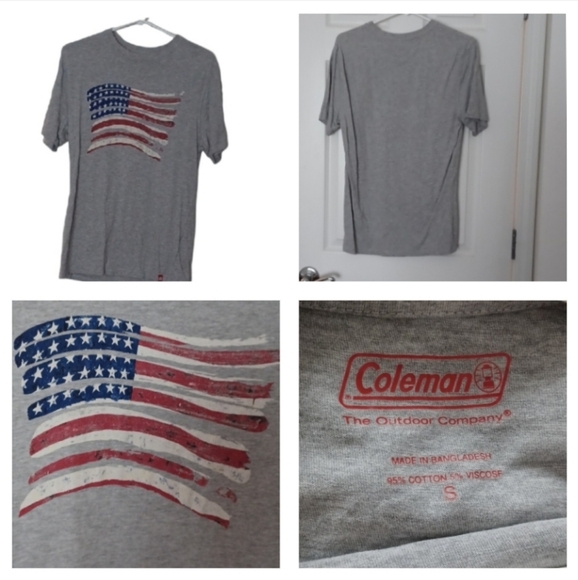 💙🌺Gray T-Shirt with American Flag Design - Picture 1 of 9